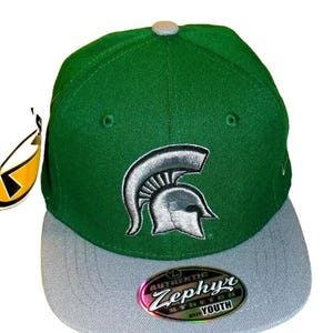 Michigan State Spartans Kids Youth Zephyr Green Stretch Fit hat New Ncaa