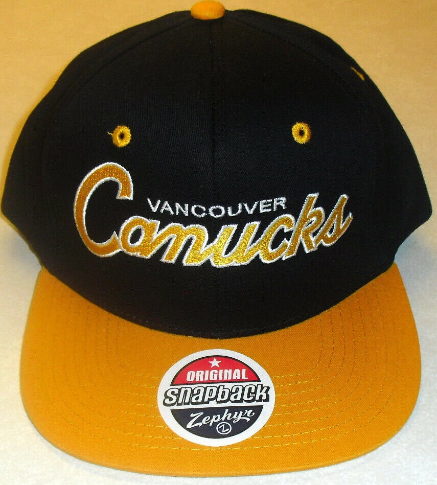 VANCOUVER CANUCKS NHL VINTAGE SNAPBACK RETRO 2-TONE CAP HAT NEW! BANNER