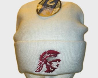 Usc Trojans University Mens Adult Cuffed White Beanie Winter hat cap New Ncaa