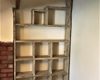 100% Reclaimed made to measure bookcases/shelving units - Any design, shape and size, colour and finish