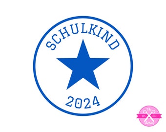 Bügelbild Schulkind Stern 2024, Aufbügler, Patch, Einschulung