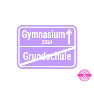 Bügelbild Grundschulabschluss Ortsschild Gymnasium 2024, Flexfolie, Bügelmotiv Aufbügler Aufnäher Applikation Schild Bild 7