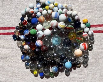King Marbles White Cosmics Classic Marbles Traditional Retro Game Pocket
