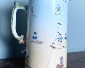 Antique Brownies Cartoon Characters Ceramic Jug, Palmer Cox Illustrations, Camera History Collectibles