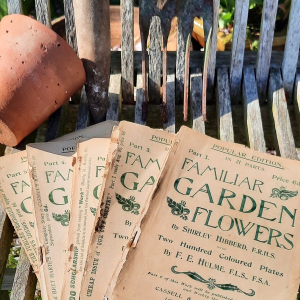 Victorian Gardening Booklet, Familiar Garden Flowers by Shirley Hibberd, Antique Gift for Gardner, 1898 Editions