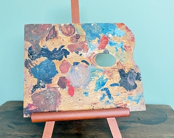 Vintage Künstler Ölpalette, Ölgemälde, Maler Palette Art, Original Ölgemälde, Künstler Studio Dekor