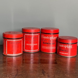 Vintage First Aid Tins, 1950's Hospital Dressing Packs