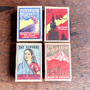 Collectable Vintage Match Boxes, Horse Theme Graphic Design, Paper Ephemera
