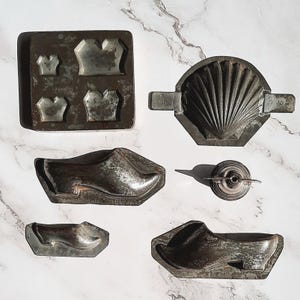 Vintage French Chocolate Moulds, Chocolate Shoe Moulds, French Chocolatier Metal Food Moulds, Vintage Shoes
