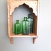 Antique green chemist poison bottles, old glass pharmacy bottle, vintage green glass 