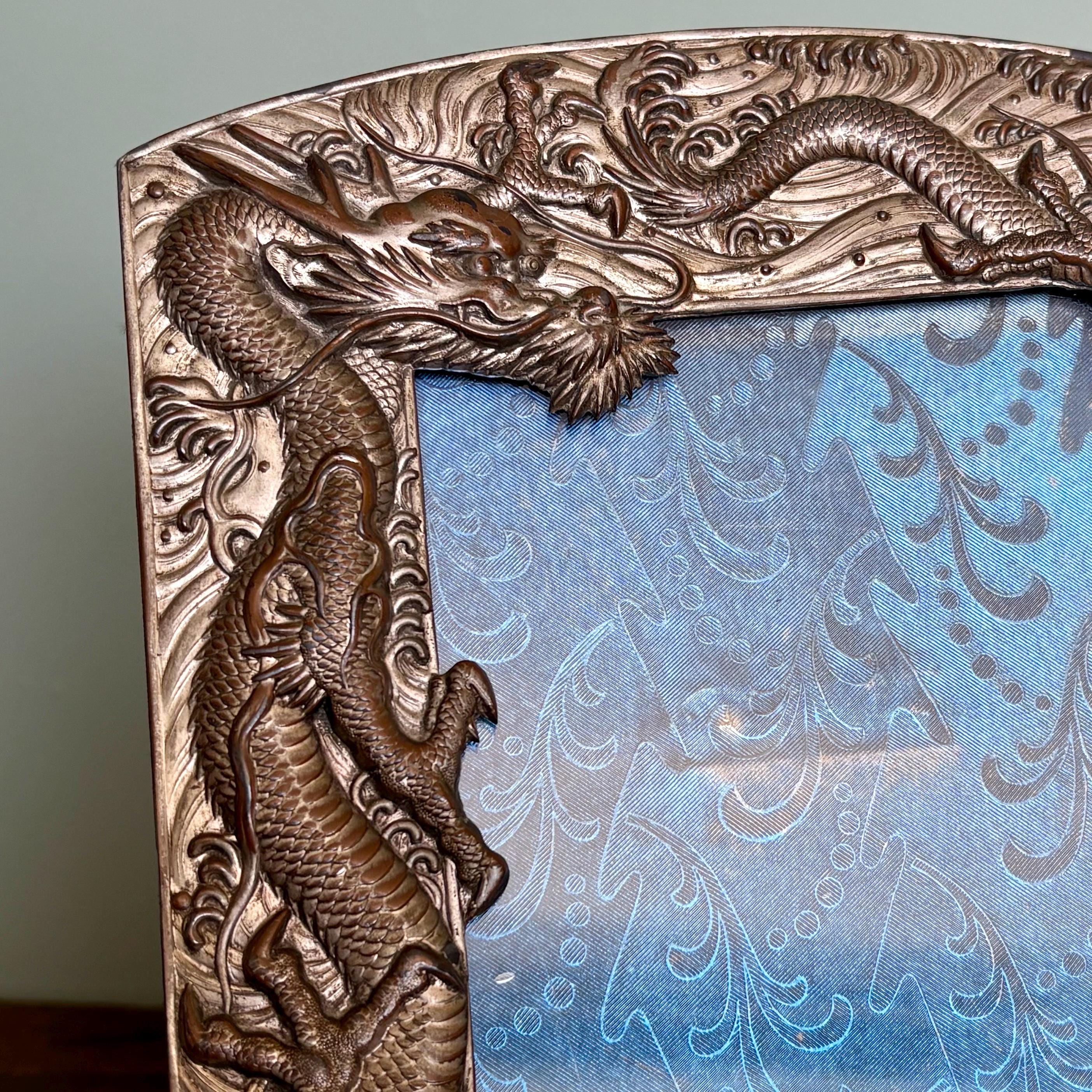 Antique Chinoiserie Picture Frame 1920's Oriental Japanese Easel