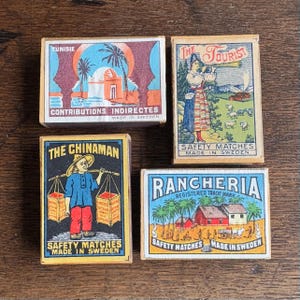 Collectable Vintage Match Boxes, Horse Theme Graphic Design, Paper Ephemera