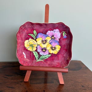 Vintage Royal Doulton Pansy Plate, Decorative Floral English Bone China Collectable