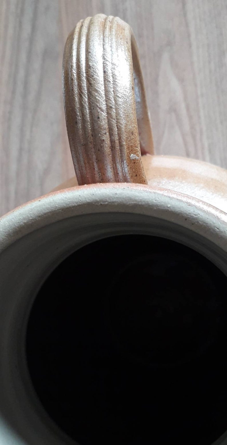 Large French Stoneware Jug Salt Glaze Gres de Bonny Fait Main Farmhouse Kitchen Decor