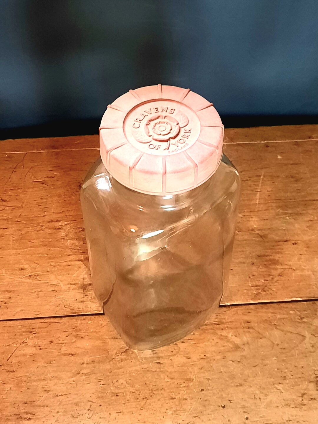 Vintage Glass Sweet Jar, Old Fashioned Sweet Jar, Large Glass Storage
