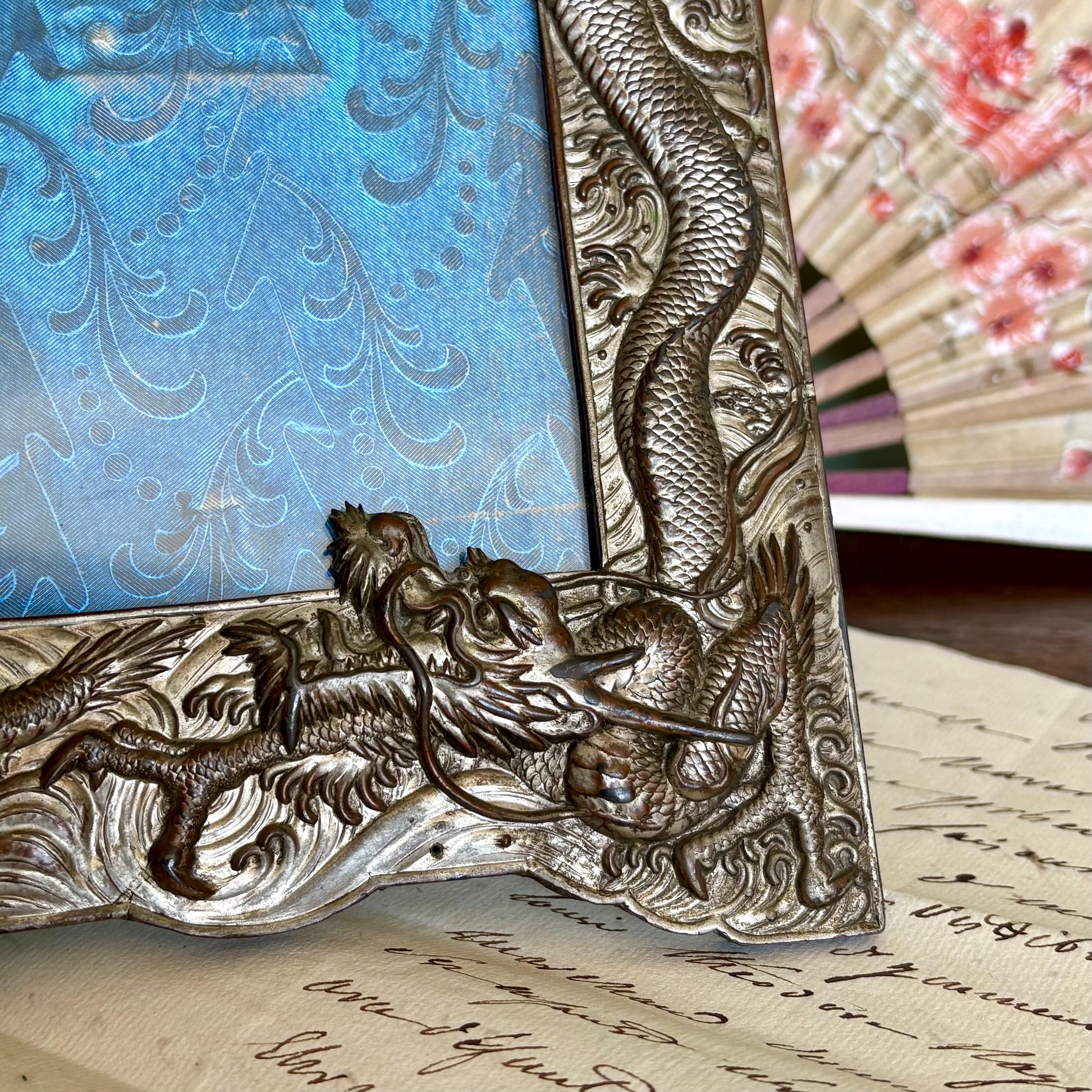 Antique Chinoiserie Picture Frame 1920's Oriental Japanese Easel