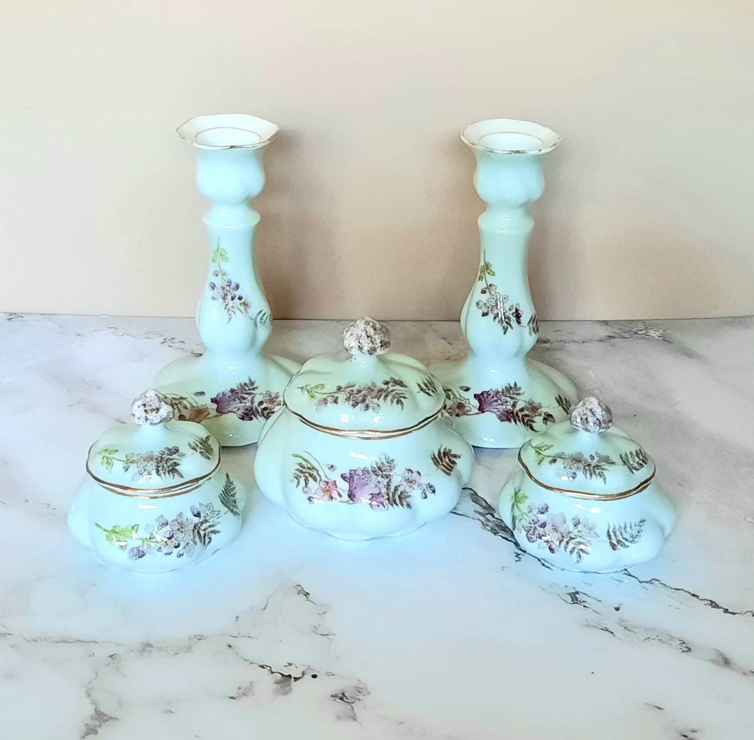 1930's Limoges Porcelain Dressing Table Set Vintage Etsy