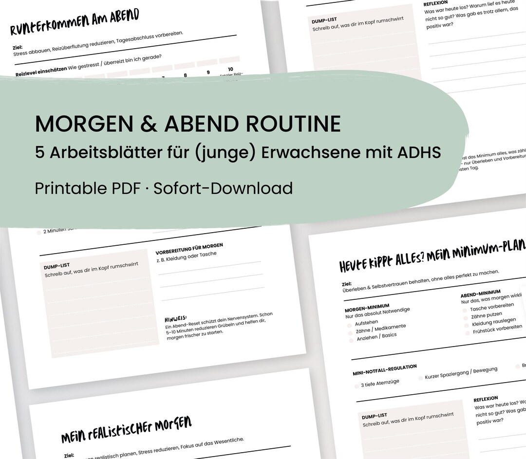 ADHD Routine Printable | ADHD Morning & Evening Routine Planner ...