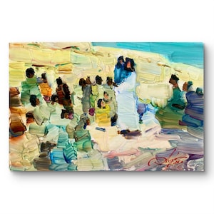 Christian painting, Original Painting, Jesus Christ art, Religion landscape, Ukrainian painting, Impressionist art, Ukrainian art, Wall art,