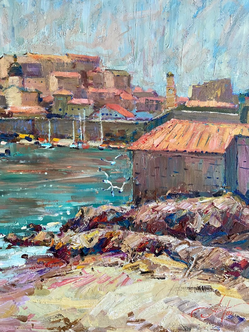 Ocean Painting Large Wall Art Sea Landscape Impressionist Etsy