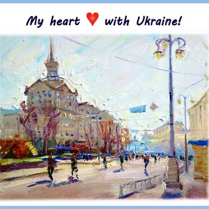 Ukrainische Kunst, Ukrainische Grußkarte, Ständer mit Ukraine, Made in Ukraine, Kiew Stadt, I love Ukraine, Ukrainisch Geschenk