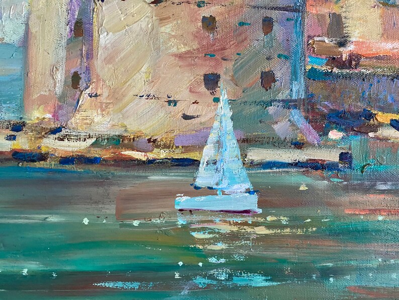 Ocean Painting Large Wall Art Sea Landscape Impressionist Etsy
