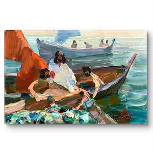 Christian painting, Original Painting, Jesus Christ art, Religion landscape, Ukrainian painting, Impressionist art, Ukrainian art, Wall art,