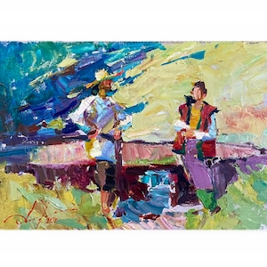 Ukrainian art, Original painting, Ukrainian painting, Impressionist art, People Portrait, Wall home decor, Portrait of couple, gift