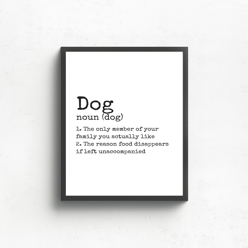 Dog Wall Art Definition Print Dog lover printDog lover | Etsy