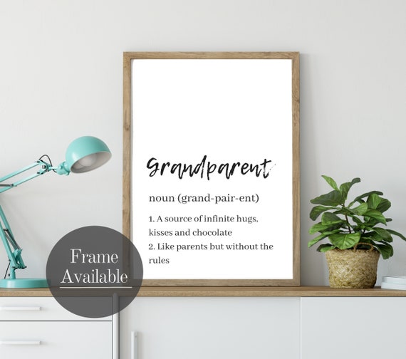 Personalised Grandparents Print Art Print Gift Wall Word Art A4 Size