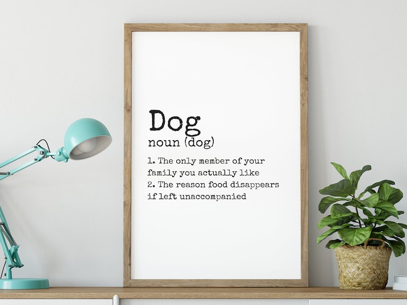 Dog Wall Art Definition Print Dog lover printDog lover | Etsy