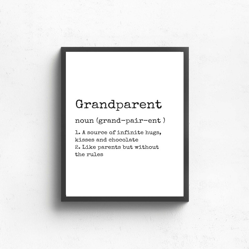 Gift for Grandparents, New Grandparent Gift, Grandparent Definition