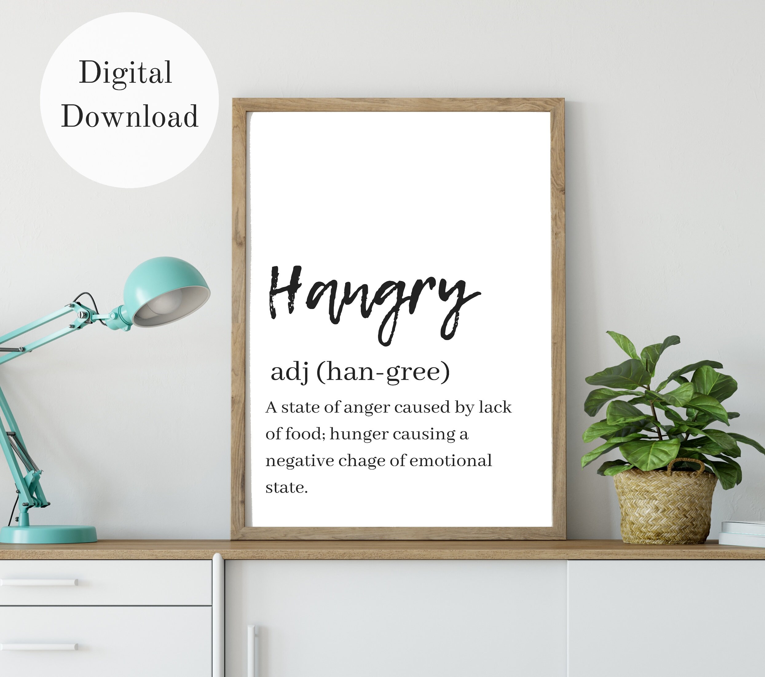 Kitchen Wall Art Food lover Print Foodie Print Hangry | Etsy