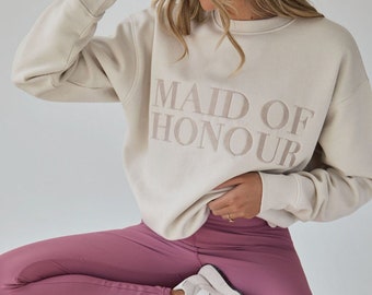 Maid of Honour Sweater, MOH Jumper, Bridesmaid Crewneck, Maid of Honour Sweatshirt, Maid of Honour Gift