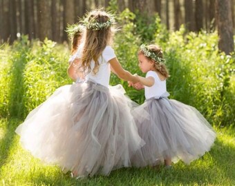 dove grey flower girl dress