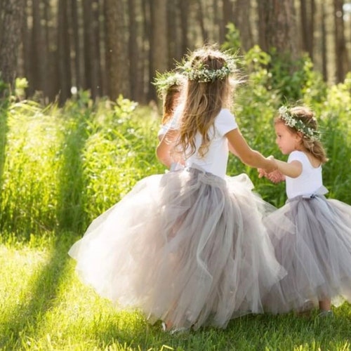 girls grey tulle dress