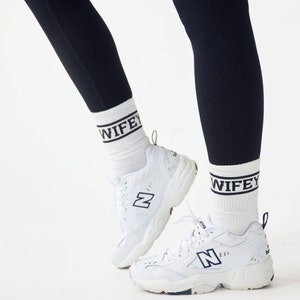 Wifey Socks, Six Stories Black Wife Socks, Wedding Socks, Hen do Accessories, Bride Gift image 5