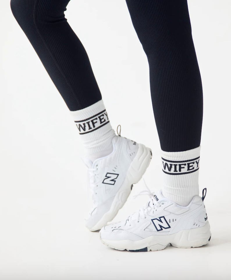 Wifey Socks, Six Stories Black Wife Socks, Wedding Socks, Hen do Accessories, Bride Gift image 5