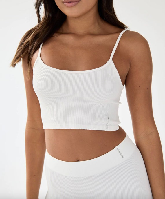 Rib Cropped Top, Six Stories Cami, Seamless Contour Rib Cropped Cami, Gym  Top, Yoga Top, White Gym Cami, Sculpting Loungewear -  Canada