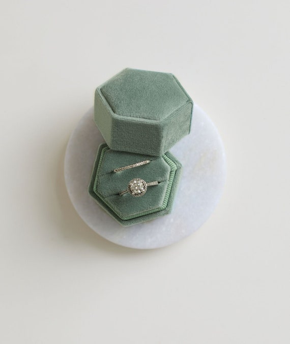 Sage Ring Box Wedding Ring Box Velvet Ring Box Proposal Etsy UK