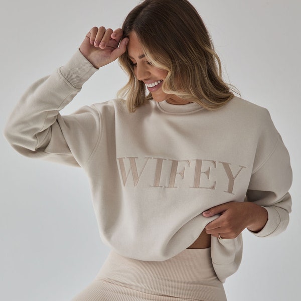 Wifey Sweatshirt, Six Stories Wife Jumper, Wifey Sweatshirt Embroidered, Wifey Top, Wifey Jumper, Wifey Sweater, Mrs Pullover