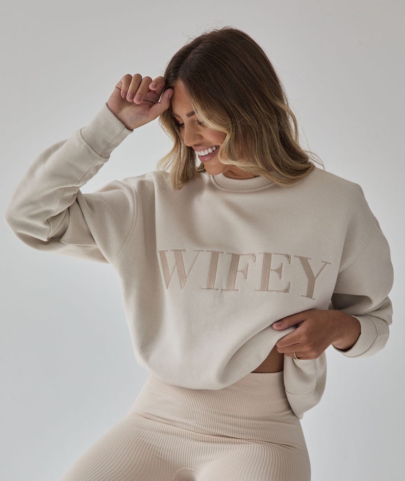 Wifey Sweatshirt, Six Stories Wife Jumper, Wifey Sweatshirt Embroidered, Wifey Top, Wifey Jumper, Wifey Sweater, Mrs Pullover image 1