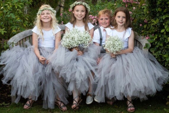 girls grey bridesmaid dress