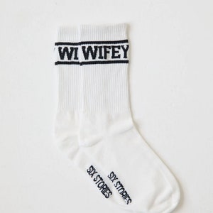 Wifey Socks, Six Stories Black Wife Socks, Wedding Socks, Hen do Accessories, Bride Gift image 9