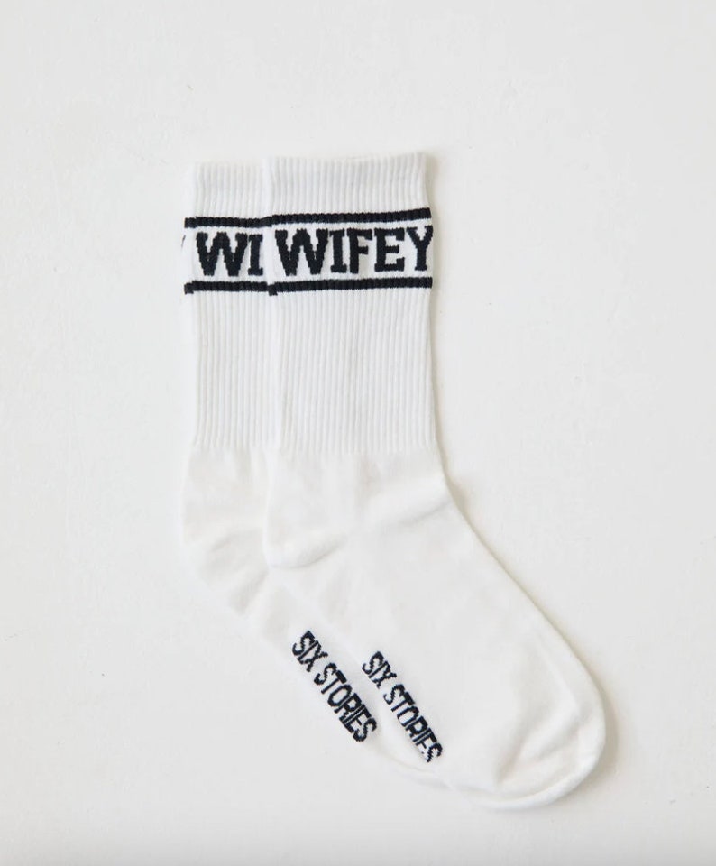 Wifey Socks, Six Stories Black Wife Socks, Wedding Socks, Hen do Accessories, Bride Gift image 9