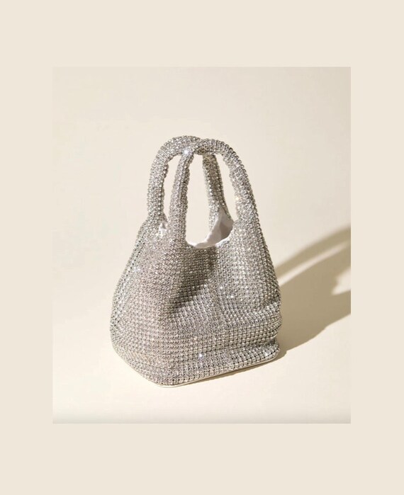 Red Crystal Bag Silver Rhinestone Purse Soft Pouch Bag Knot Bag Sequin Purse  | eBay