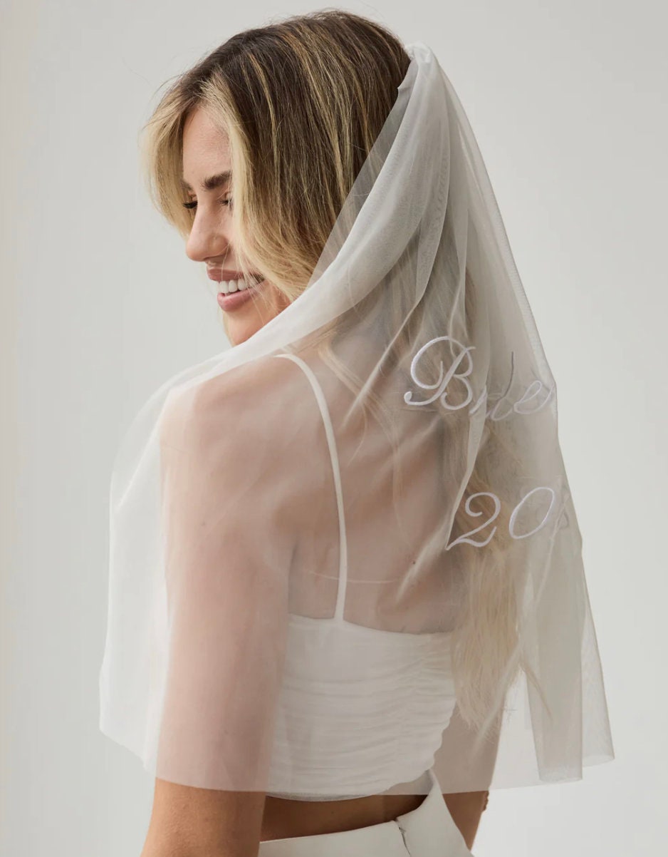 Embroidered Bride to Be 2023 Veil, Wedding Veil, Veil for Hen Do