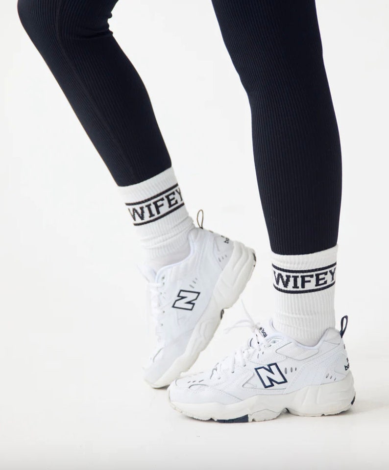 Wifey Socks, Six Stories Black Wife Socks, Wedding Socks, Hen do Accessories, Bride Gift image 10