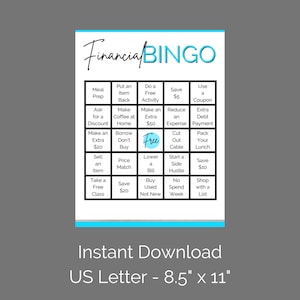 Bingo Financiero IMPRIMIBLE - 8.5x11 - Descarga Instantánea - PDF