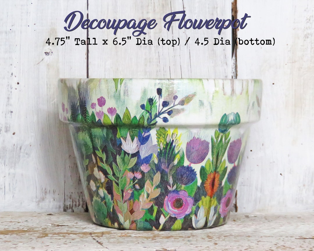 Medium Blue Green Watercolor Floral Flowers Terracotta Terra Cotta ...